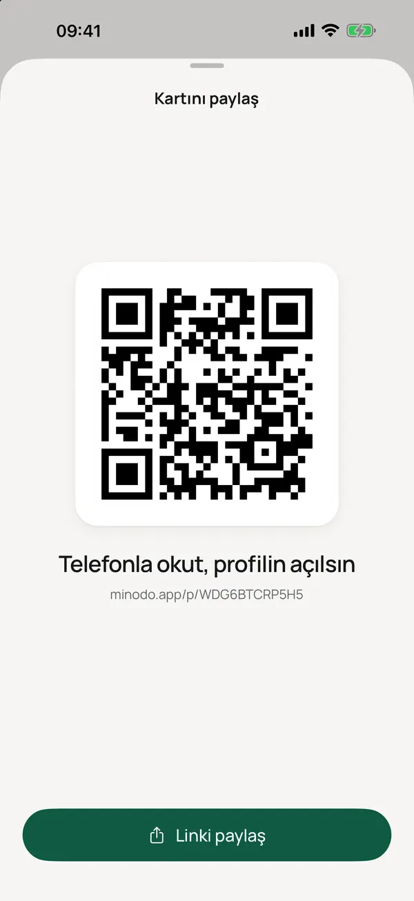 Kartını QR kodla paylaşma